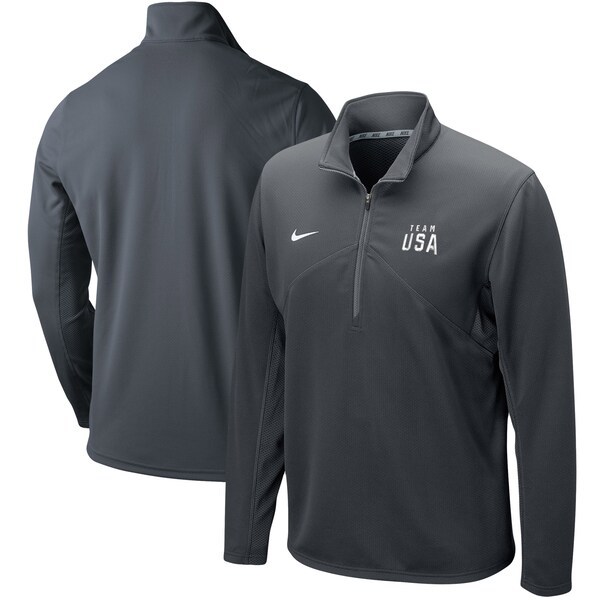Team USA Nike Training Performance Quarter-Zip Pullover Jacket - Charcoal