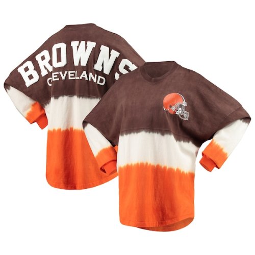 Cleveland Browns Fanatics Branded Women's Ombre Long Sleeve T-Shirt - Brown/White