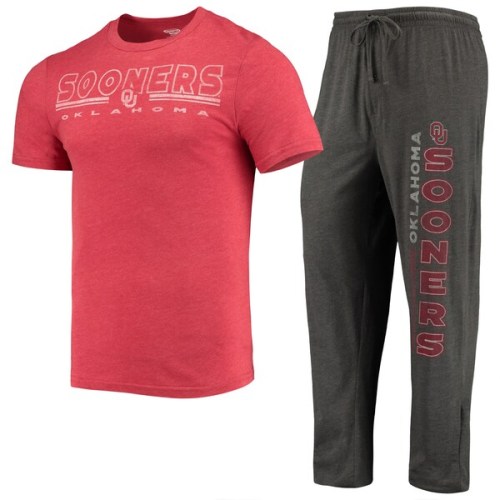 Oklahoma Sooners Concepts Sport Meter T-Shirt & Pants Sleep Set - Heathered Charcoal/Crimson
