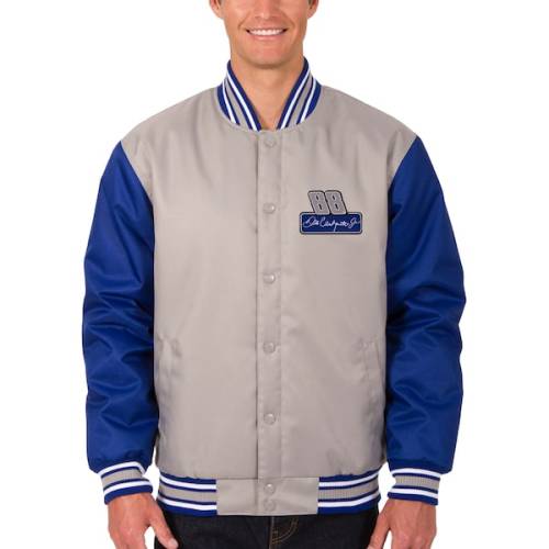 Dale Earnhardt Jr. JH Design Poly-Twill Varsity Jacket - Gray/Royal