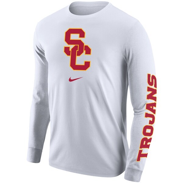USC Trojans Nike Team Lockup 2-Hit Long Sleeve T-Shirt - White