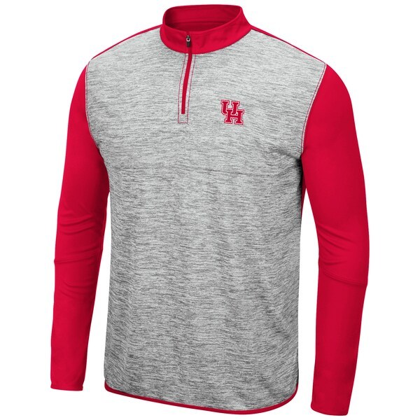 Houston Cougars Colosseum Prospect Quarter-Zip Jacket - Heathered Gray/Red