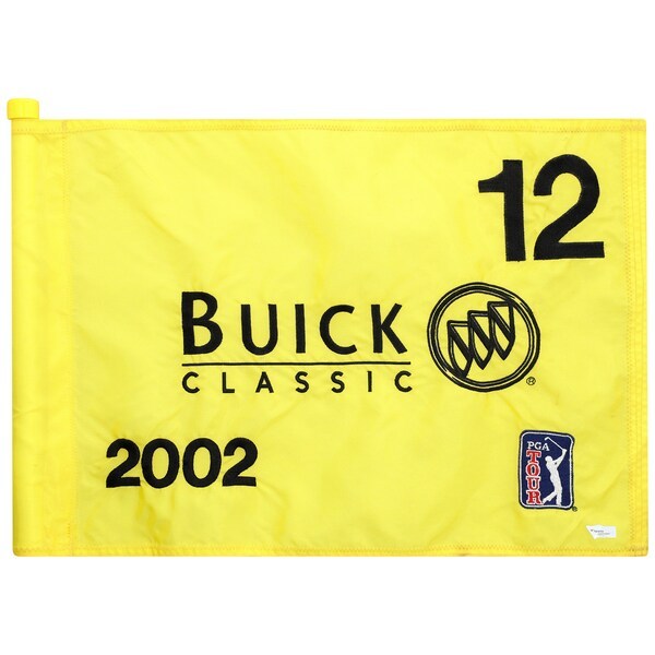 PGA TOUR Fanatics Authentic Event-Used #12 Yellow Pin Flag from The Buick Classic on June 6th to 9th, 2002
