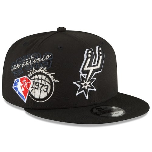 San Antonio Spurs New Era Back Half 9FIFTY Snapback Adjustable Hat - Black