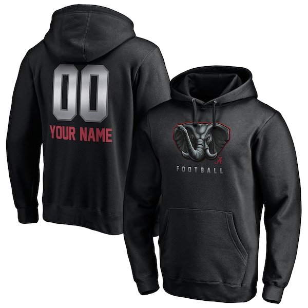 Alabama Crimson Tide Fanatics Branded Personalized Any Name & Number Midnight Mascot Pullover Hoodie - Black
