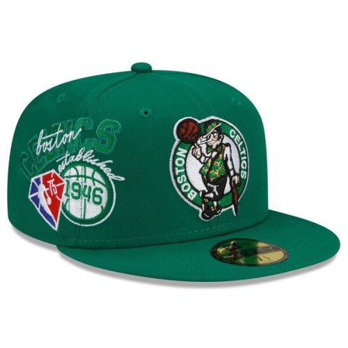 Boston Celtics New Era Back Half Team 59FIFTY Fitted Hat - Kelly Green