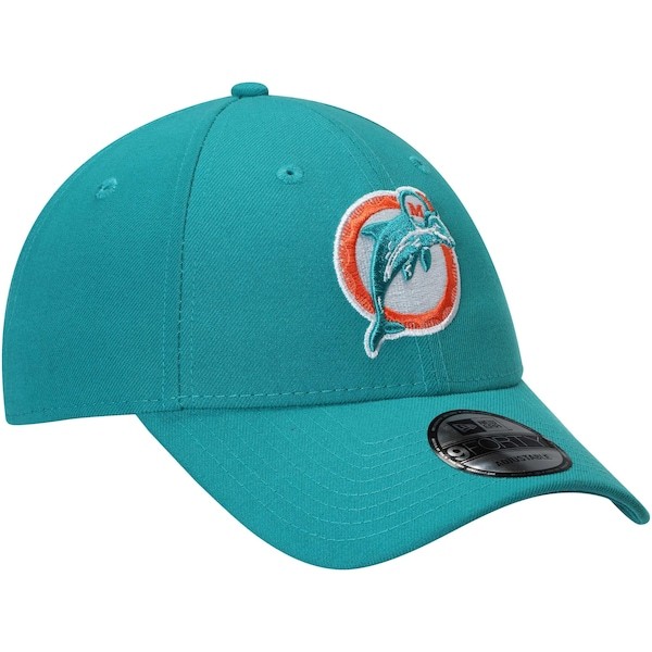 Miami Dolphins New Era The League Throwback 9FORTY Adjustable Hat - Aqua