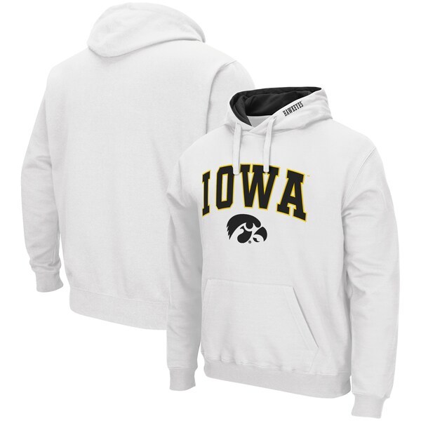 Iowa Hawkeyes Colosseum Arch & Logo 3.0 Pullover Hoodie - White