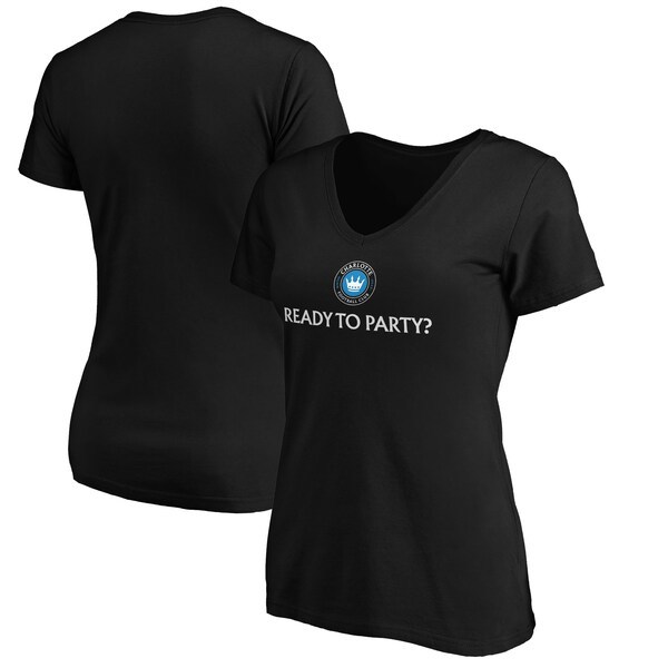 Charlotte FC Fanatics Branded Women's Ready To Party V-Neck T-Shirt - Black