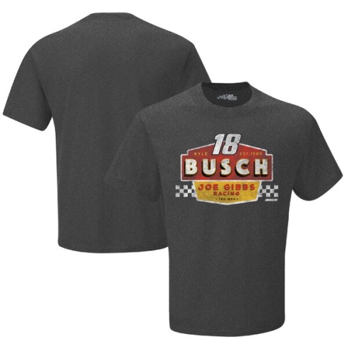 Kyle Busch Joe Gibbs Racing Team Collection Vintage Duel T-Shirt - Heather Charcoal