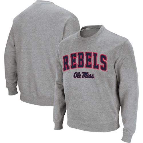 Ole Miss Rebels Colosseum Arch & Logo Crew Neck Sweatshirt - Heathered Gray