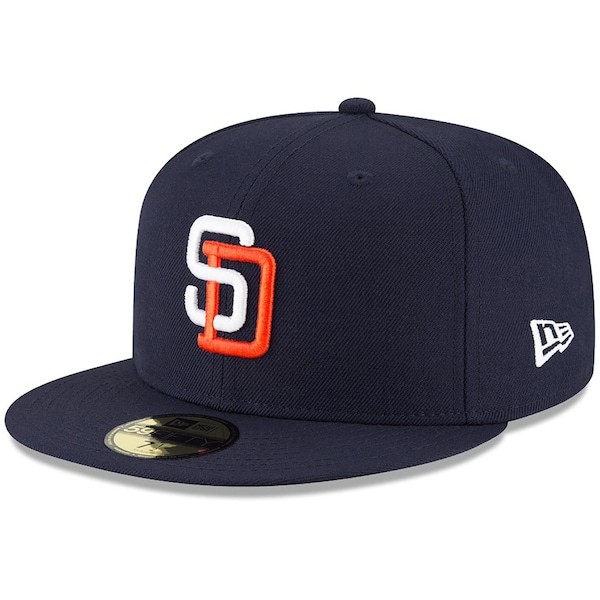 San Diego Padres New Era Cooperstown Collection Logo 59FIFTY Fitted Hat - Navy