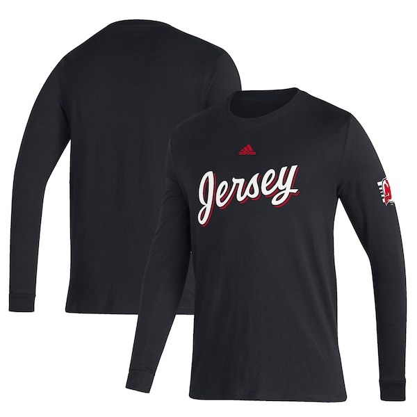 New Jersey Devils adidas 2021/22 Alternate Logo Amplifier Long Sleeve T-Shirt - Black