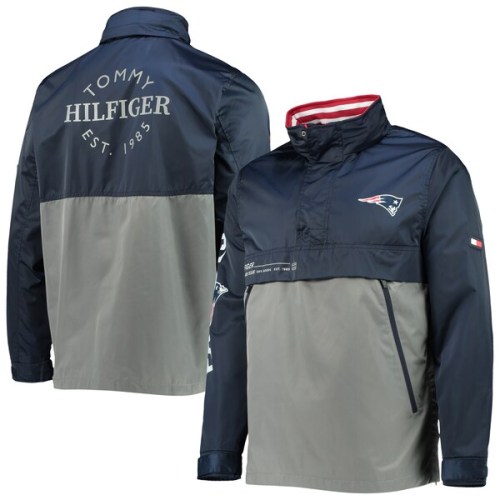 New England Patriots Tommy Hilfiger Anorak Hoodie Quarter-Zip Jacket - Navy/Gray