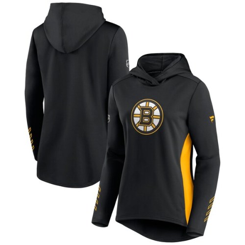 Boston Bruins Fanatics Branded Women's Authentic Pro Locker Room Pullover Hoodie - Black/Gold