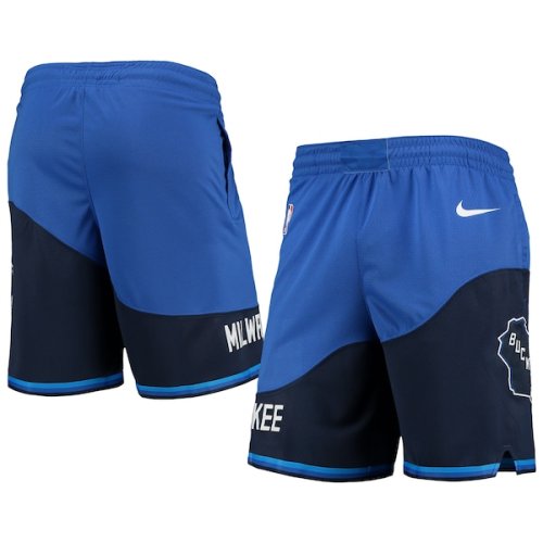 Milwaukee Bucks Nike 2020/21 City Edition Swingman Shorts - Blue