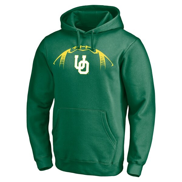 Oregon Ducks Fanatics Branded Playmaker Football Personalized Name & Number Pullover Hoodie - Green