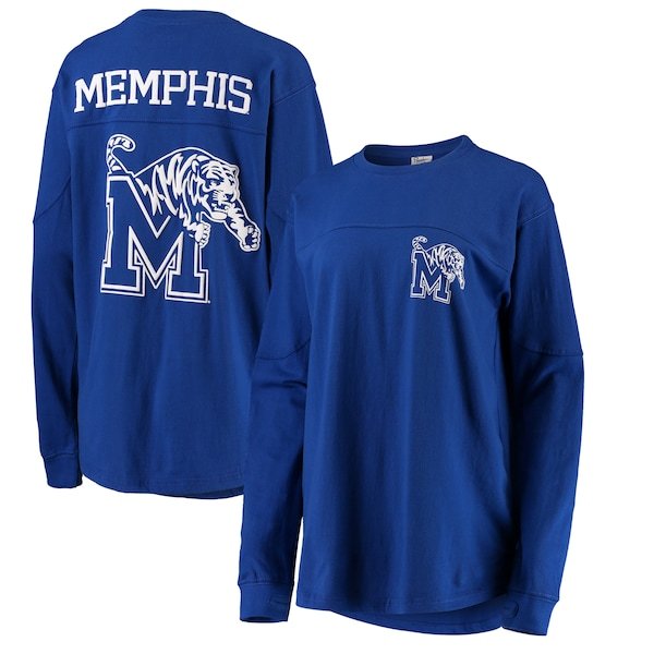 Memphis Tigers Pressbox Women's Oversized Long Sleeve T-Shirt - Royal