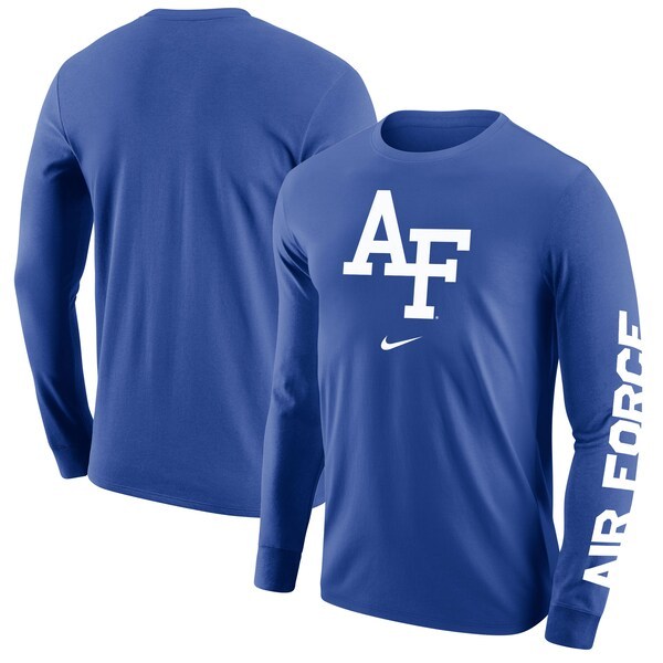 Air Force Falcons Nike Team Lockup 2-Hit Long Sleeve T-Shirt - Royal
