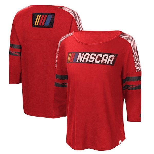 NASCAR Starter Women's Highlight 3/4-Sleeve Scoop Neck T-Shirt - Red/Black