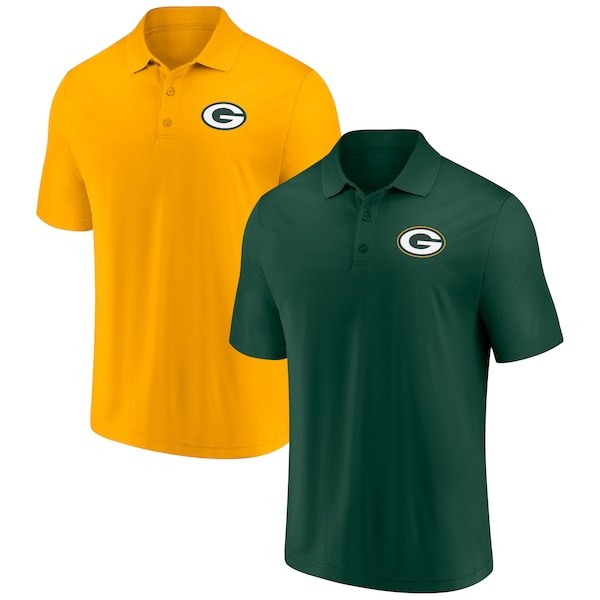 Green Bay Packers Fanatics Branded Home and Away 2-Pack Polo Set - Green/Gold