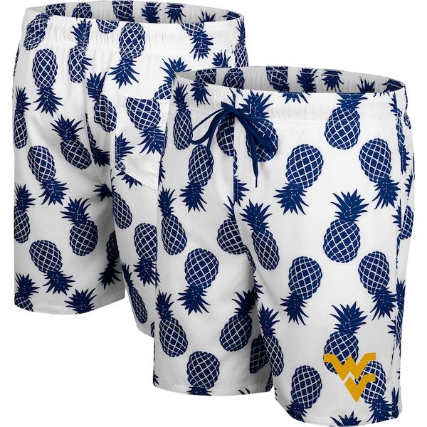 West Virginia Mountaineers Colosseum Pineapple Swim Shorts - White/Navy