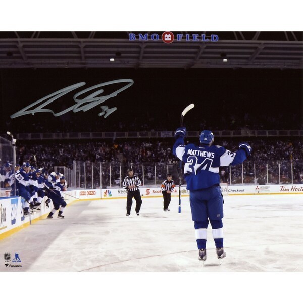 Auston Matthews Toronto Maple Leafs Fanatics Authentic Autographed 8" x 10" Centennial Classic Game-Winning Goal Celebration Photograph