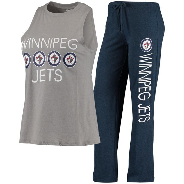 Winnipeg Jets Concepts Sport Women's Meter Tank Top & Pants Sleep Set - Gray/Navy