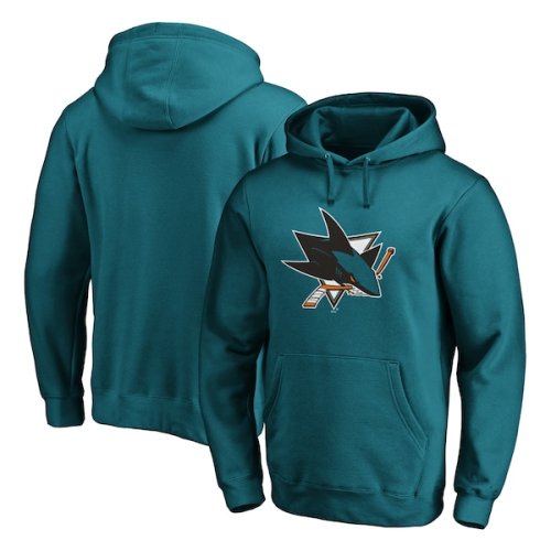San Jose Sharks Fanatics Branded Primary Team Logo Fleece Pullover Hoodie - Teal