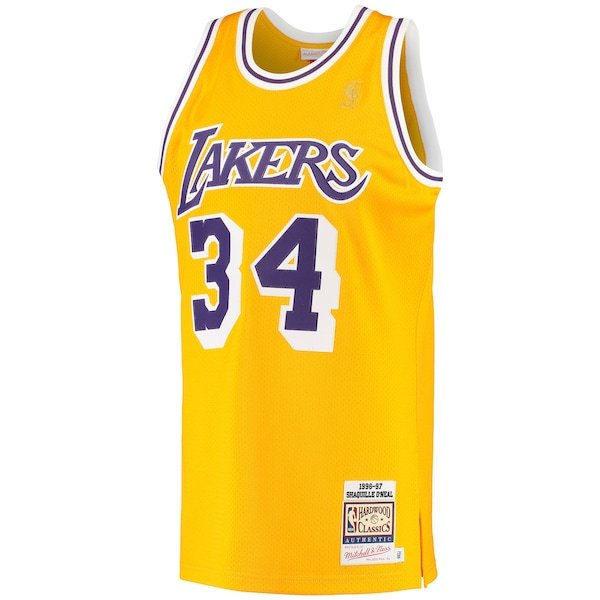 Shaquille O'Neal Los Angeles Lakers Mitchell & Ness 1996/97 Hardwood Classics Authentic Jersey - Gold