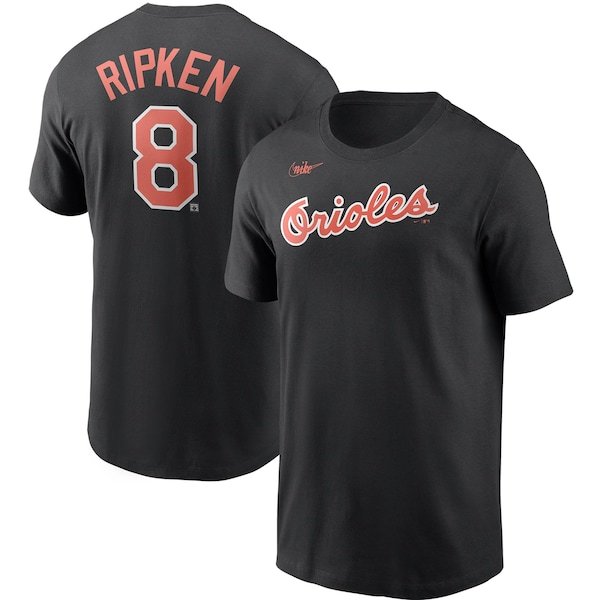 Cal Ripken Jr. Baltimore Orioles Nike Cooperstown Collection Name & Number T-Shirt - Black