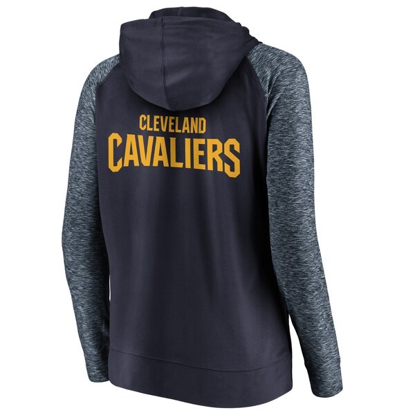 Cleveland Cavaliers Fanatics Branded Women's Made to Move Static Raglan Performance Full-Zip Hoodie - Navy/Heathered Navy