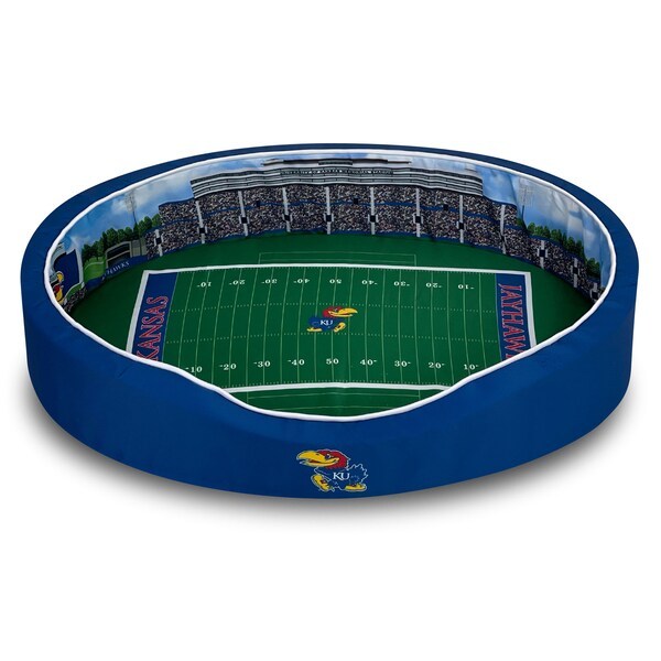 Kansas Jayhawks 8'' x 25'' x 38'' Large Stadium Oval Dog Bed - Royal