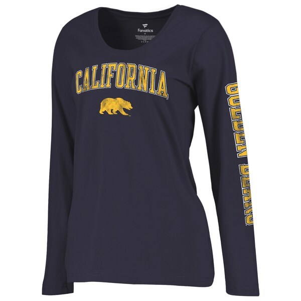 Cal Bears Fanatics Branded Women's Arch Over Logo Scoop Neck Long Sleeve T-Shirt - Navy