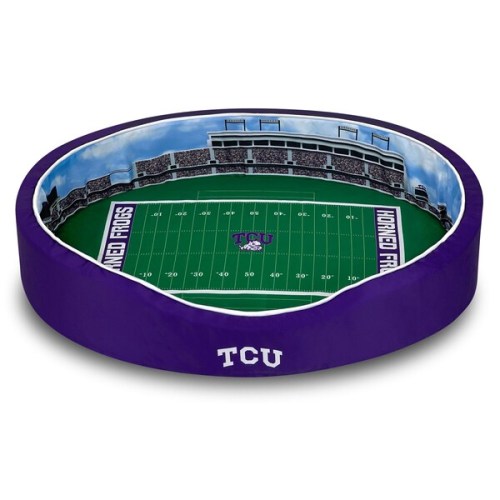 TCU Horned Frogs 8'' x 25'' x 38'' Large Stadium Oval Dog Bed - Purple