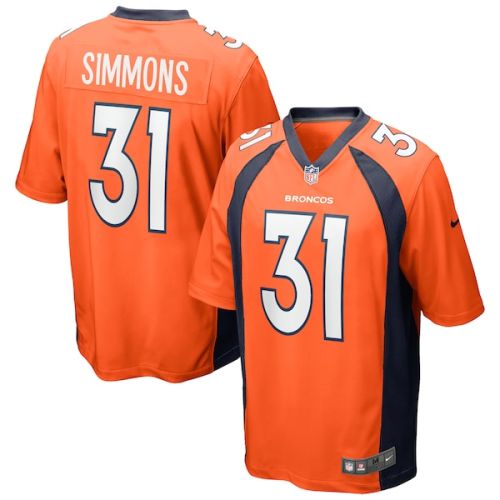 Justin Simmons Denver Broncos Nike Team Game V-Neck Jersey - Orange