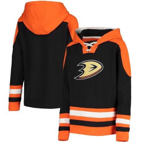 Anaheim Ducks Youth Ageless Must-Have Lace-Up Pullover Hoodie - Black
