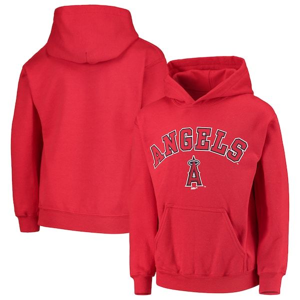 Los Angeles Angels Stitches Youth Fleece Pullover Hoodie - Red