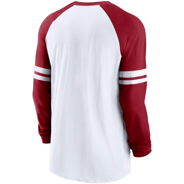 Arizona Cardinals Nike Throwback Raglan Long Sleeve T-Shirt - White/Cardinal