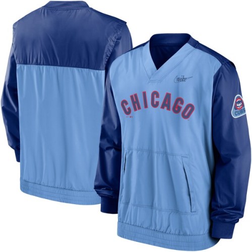 Chicago Cubs Nike Cooperstown Collection V-Neck Pullover - Royal/Light Blue