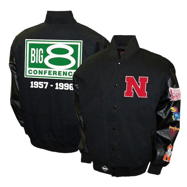 Nebraska Huskers Franchise Club 1957-1996 Big 8 Conference Commemorative Twill Full-Snap Jacket - Black
