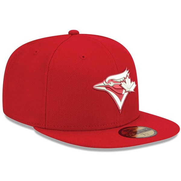 Toronto Blue Jays New Era Logo White 59FIFTY Fitted Hat - Red