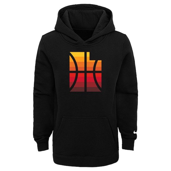 Utah Jazz Nike Youth 2021/22 City Edition Essential Club Pullover Hoodie - Black