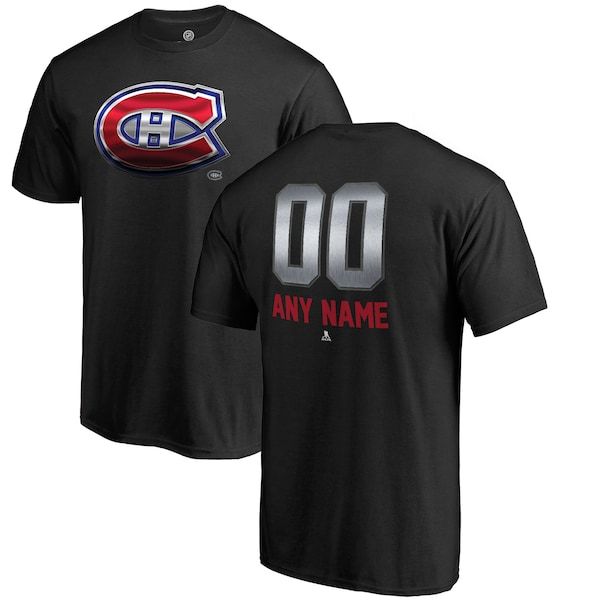Montreal Canadiens Fanatics Branded Personalized Midnight Mascot T-Shirt - Black