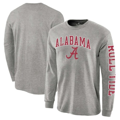 Alabama Crimson Tide Fanatics Branded Distressed Arch Over Logo Long Sleeve Hit T-Shirt - Gray
