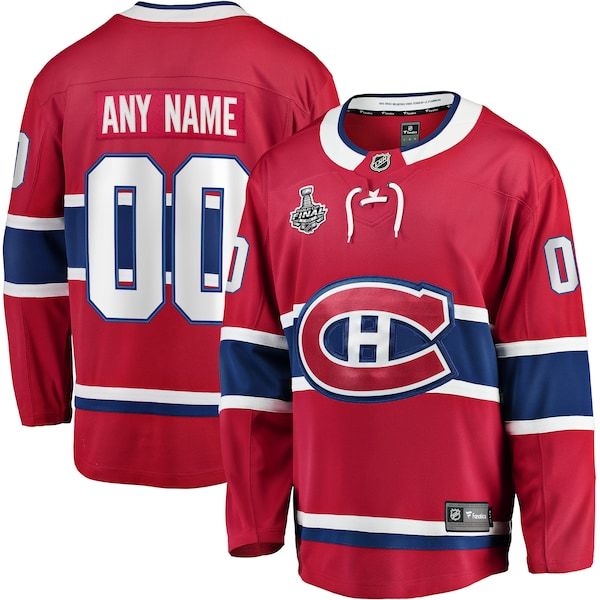 Montreal Canadiens Fanatics Branded Home 2021 Stanley Cup Final Bound Breakaway Custom Jersey - Red