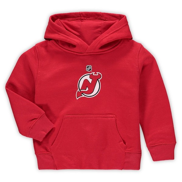 New Jersey Devils Toddler Primary Logo Pullover Hoodie - Red