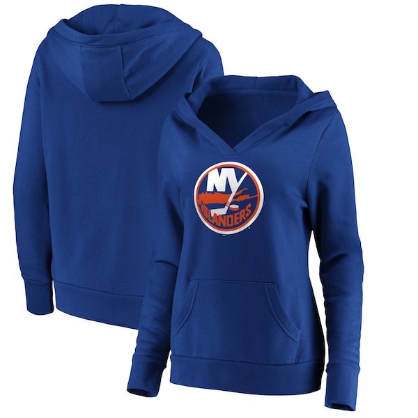 New York Islanders Fanatics Branded Women's Primary Team Logo Fleece V-Neck Pullover Hoodie - Royal