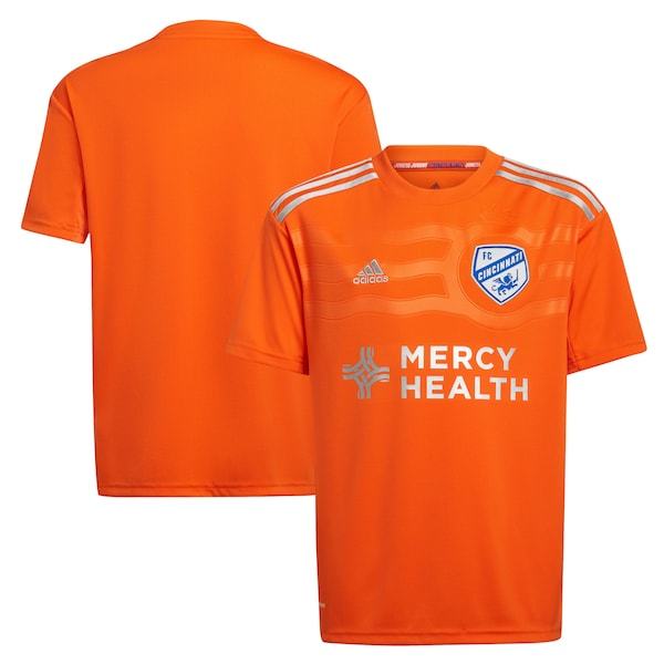 FC Cincinnati adidas Youth 2022 Juncta Juvant Kit Replica Blank Jersey - Orange