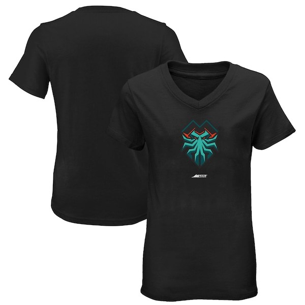 Florida Mutineers Women's Primary Logo V-Neck T-Shirt - Black